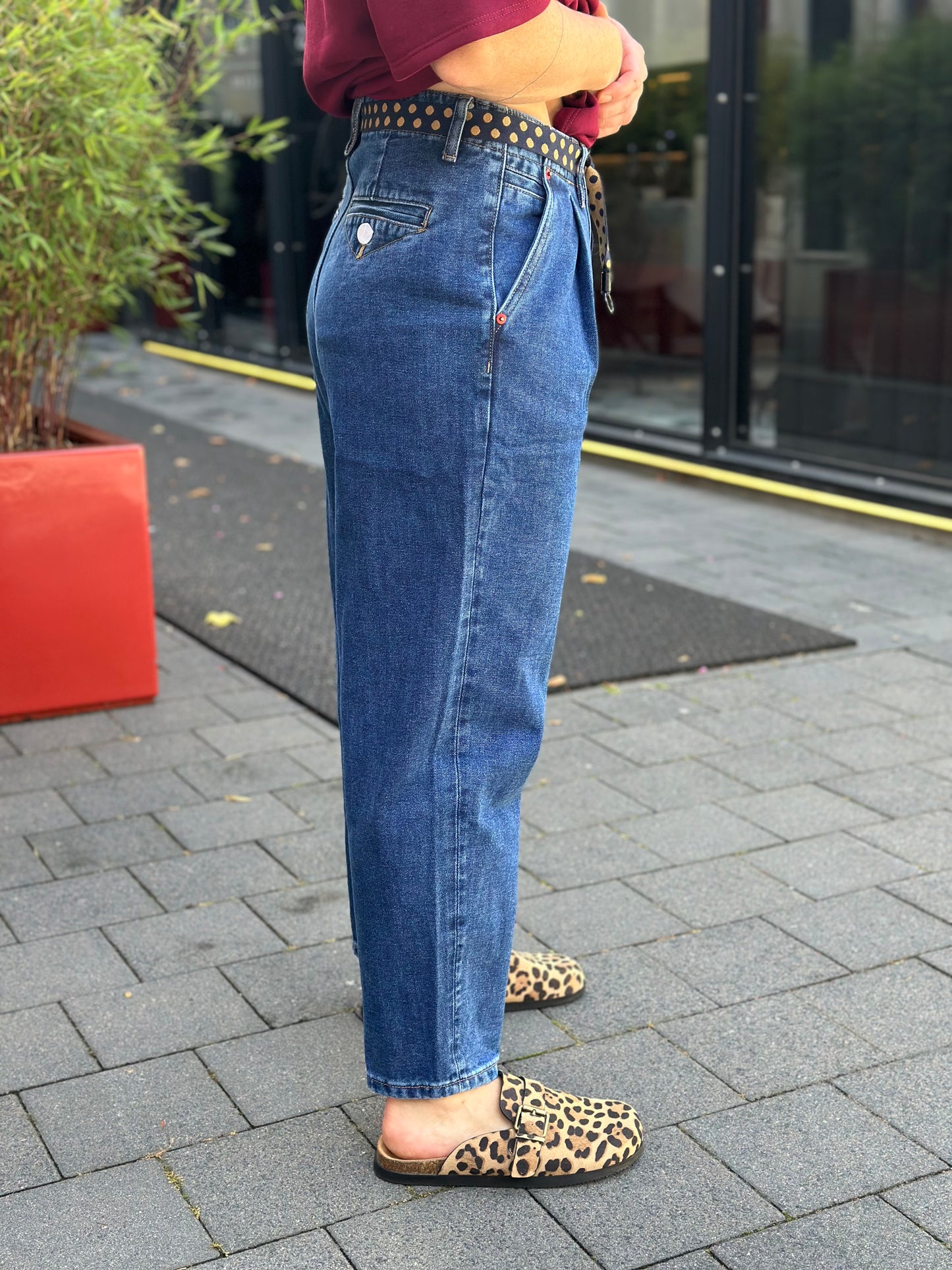 Jeans chino fit donker blauw