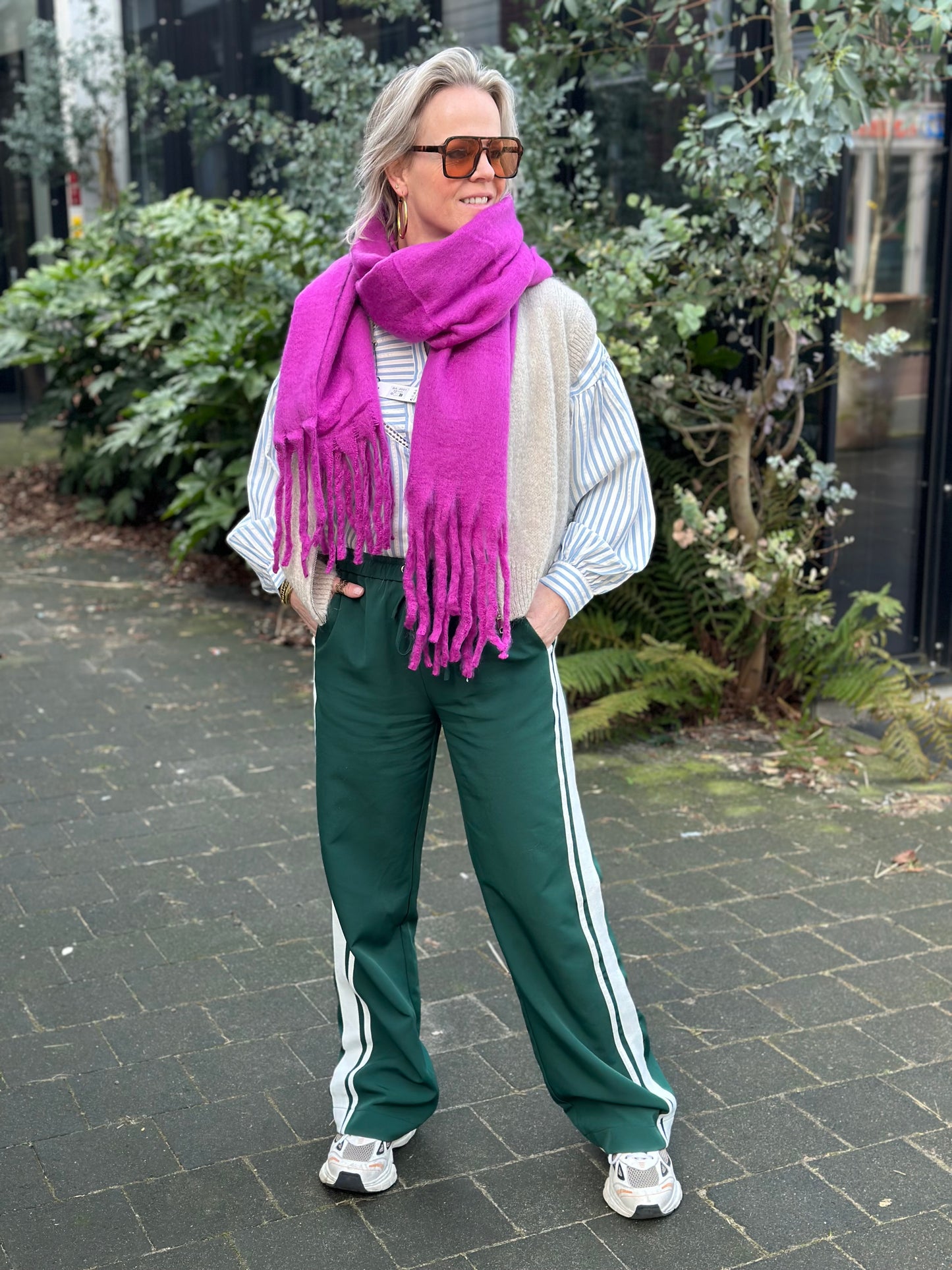 Warme sjaal fuchsia