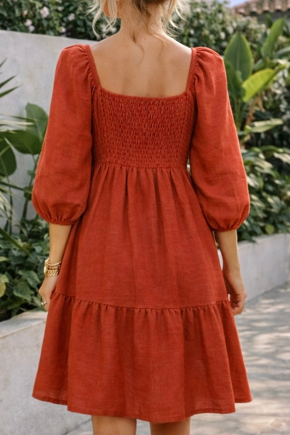 linnen jurkje Nola brique