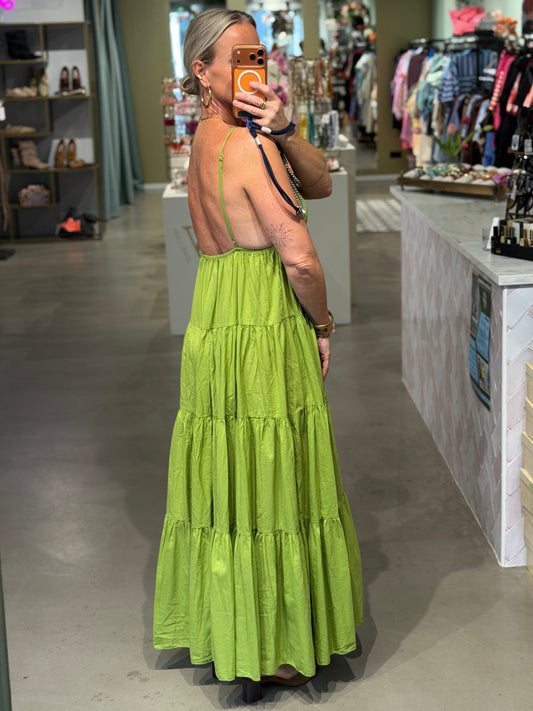 Cotton SUN Dress moss groen