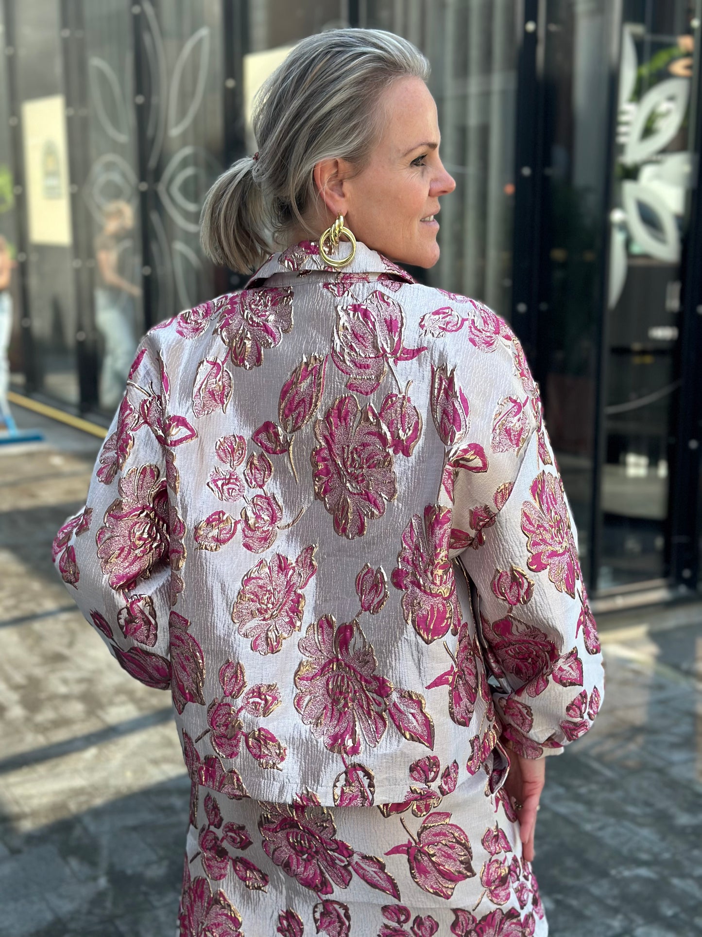 Jaquard Jade jasje roze