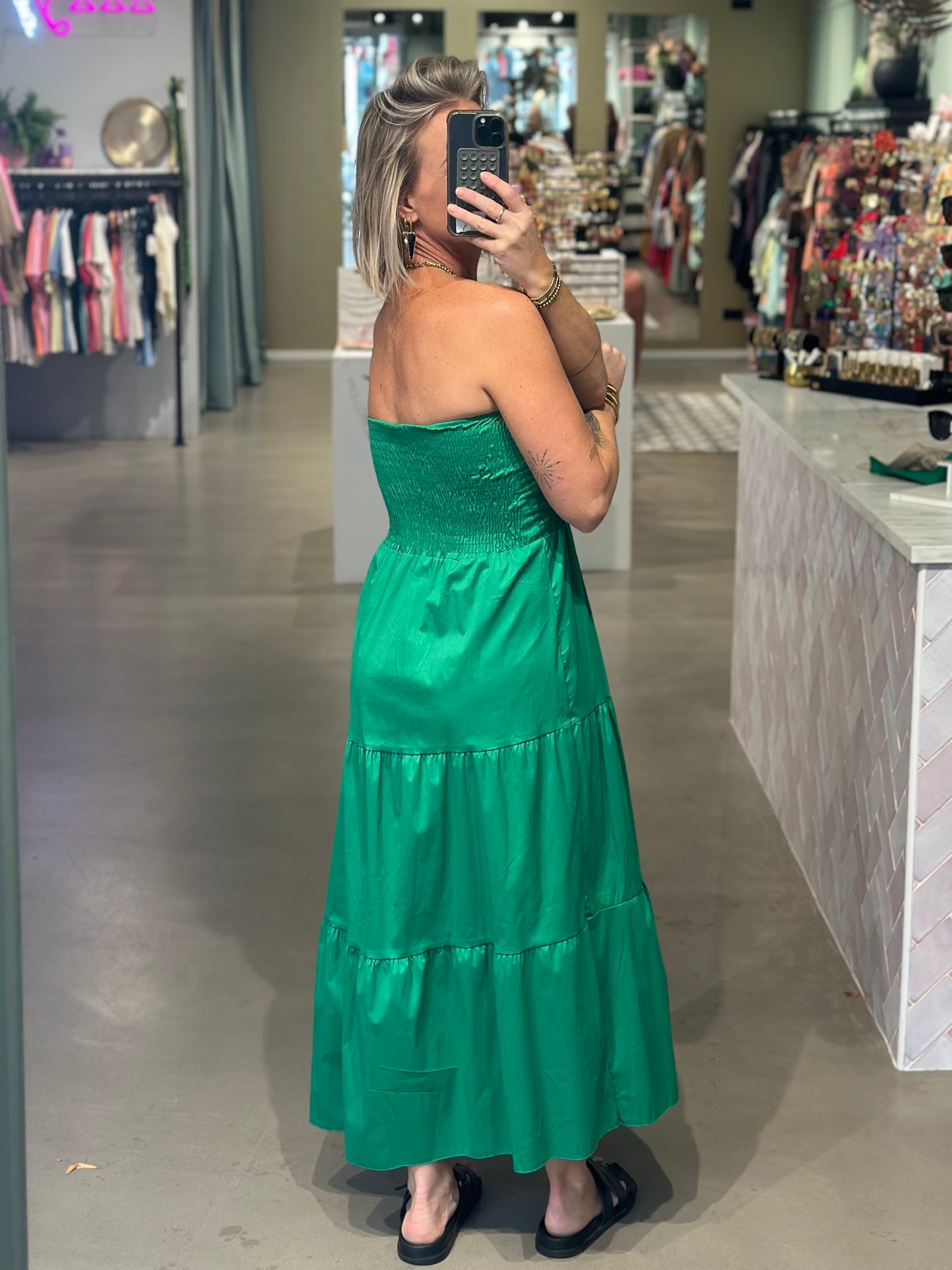 Strapless Dress groen