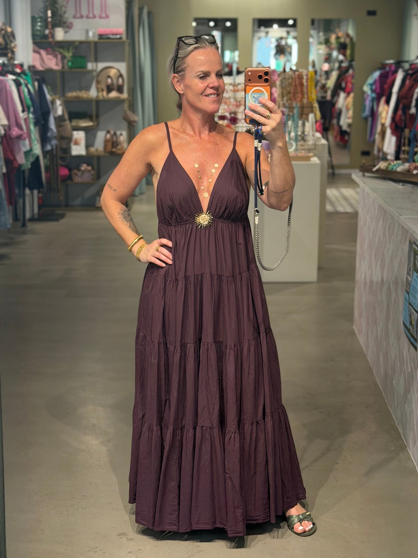 Cotton SUN Dress aubergine