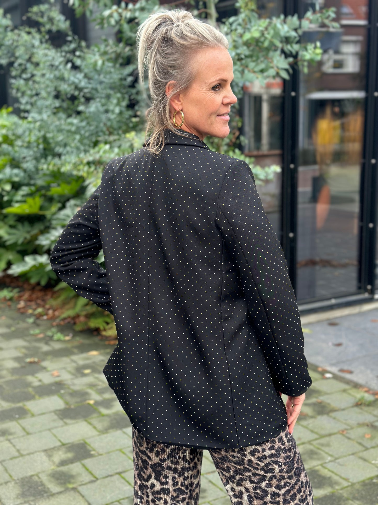 Blazer kristal met strass zwart