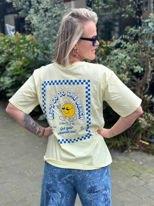 T-shirt Smiley licht geel