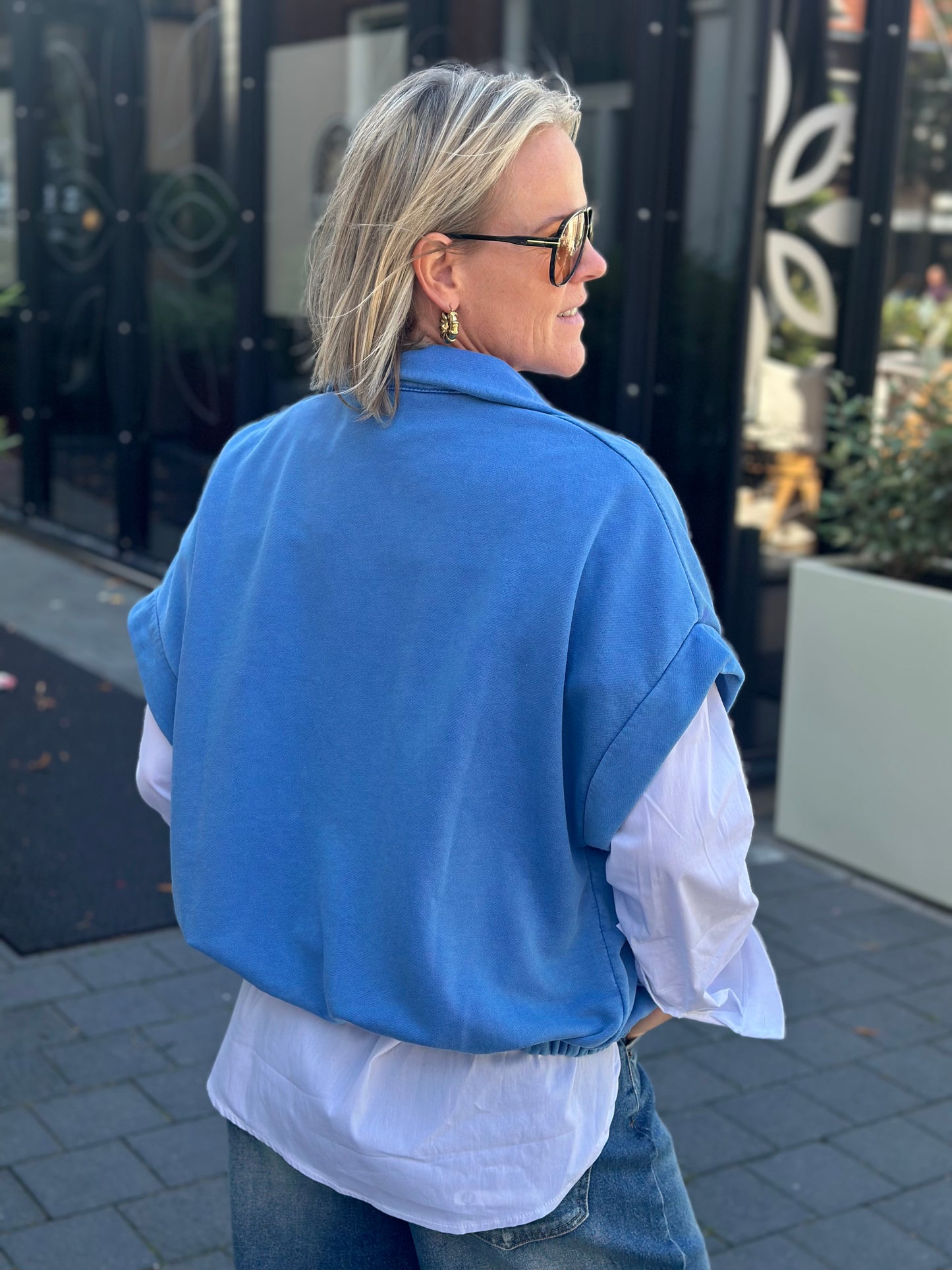 Sweat vest arty blue