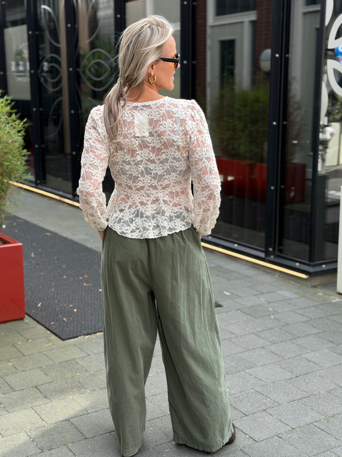 baggy broek babyrib khaki