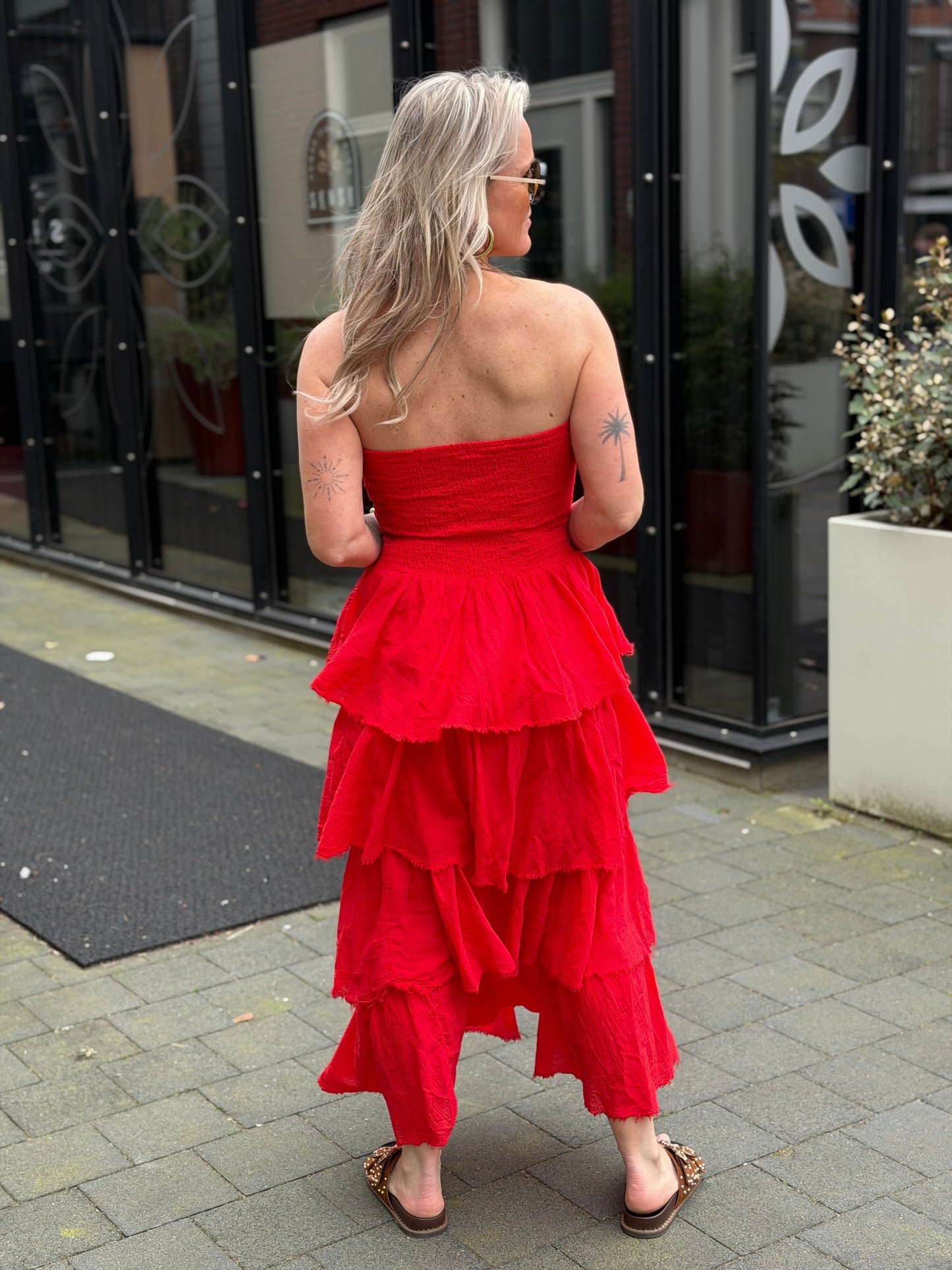 Strapless Dress rood