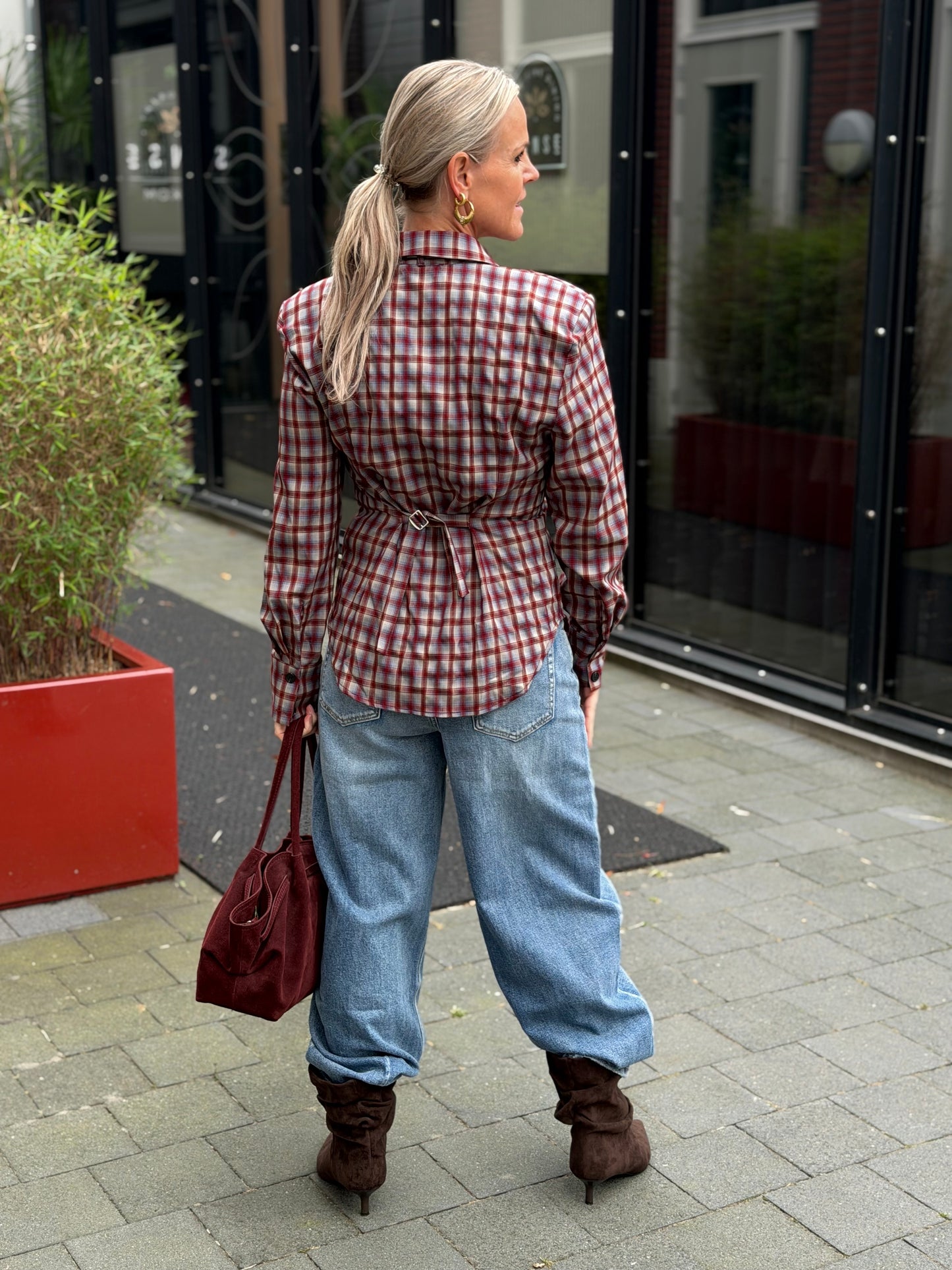 Ruit blouse Lumina