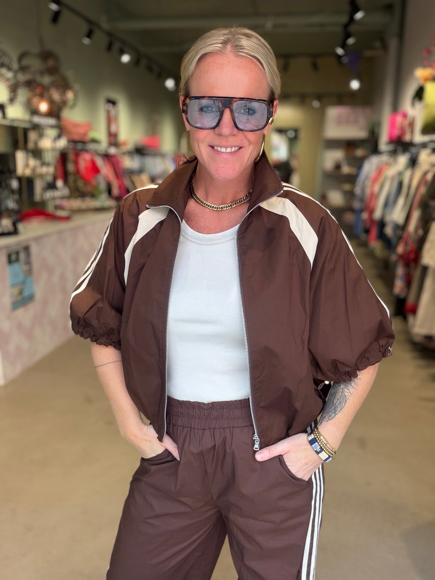 Retro sportjacket bruin
