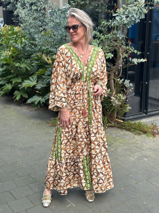 Ibiza Dress beige/bruin/groen