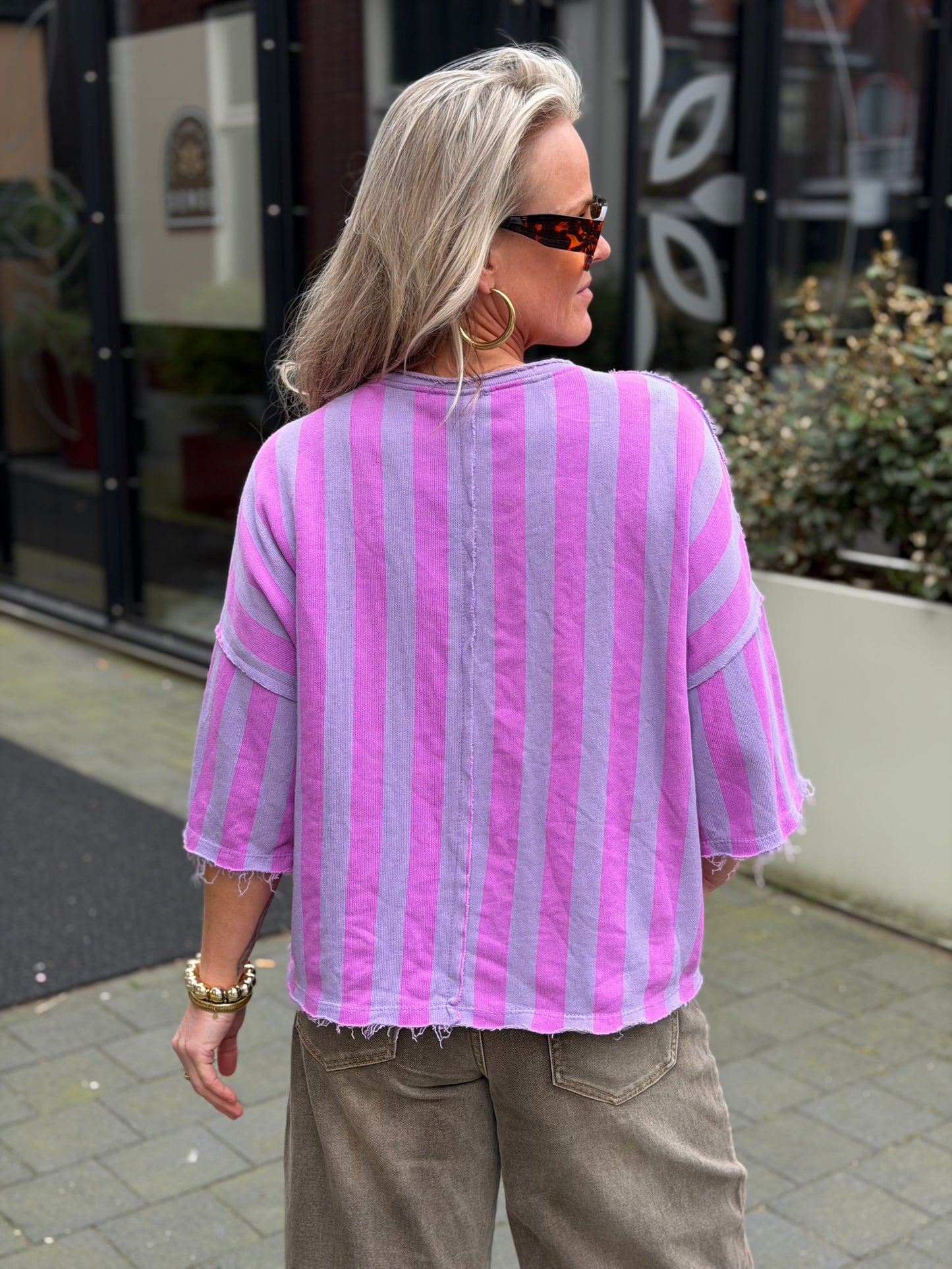 Sweater stripe lila/purple