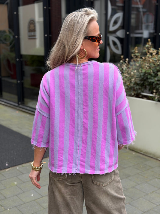 Sweater stripe lila/purple