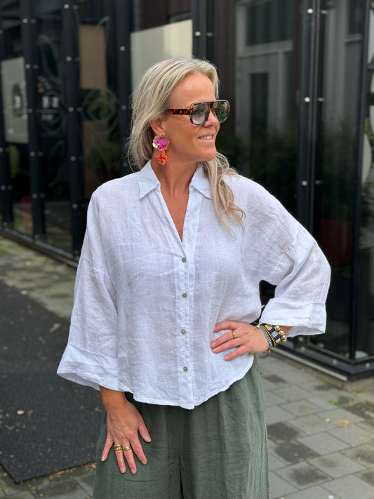 Linnen blouse Linda wit