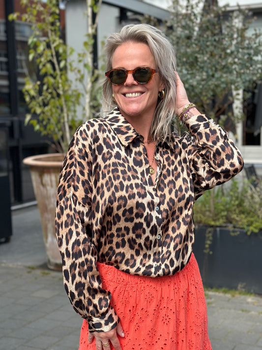 Silky Leopard blouse oversized