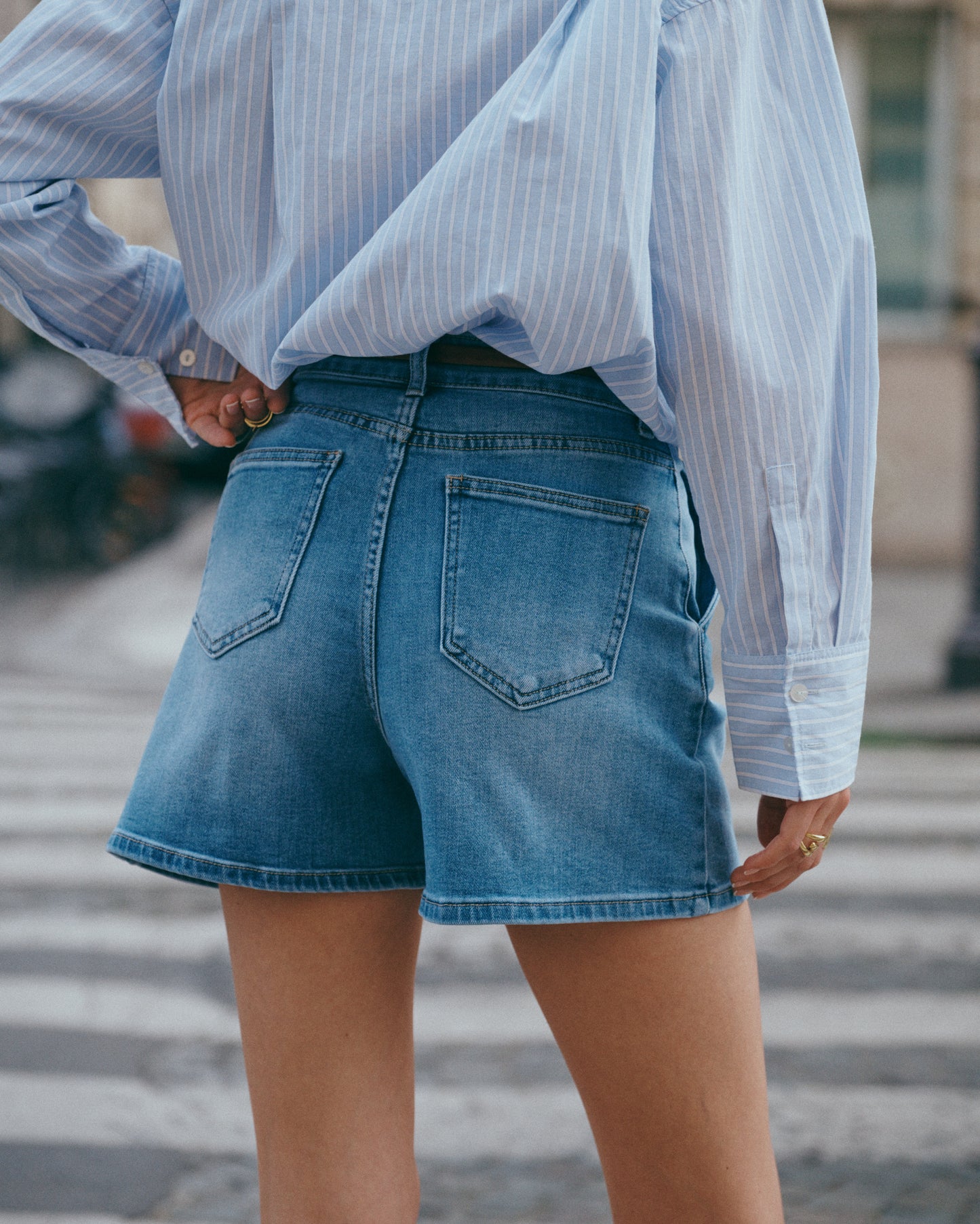 Denim short Daphia blue