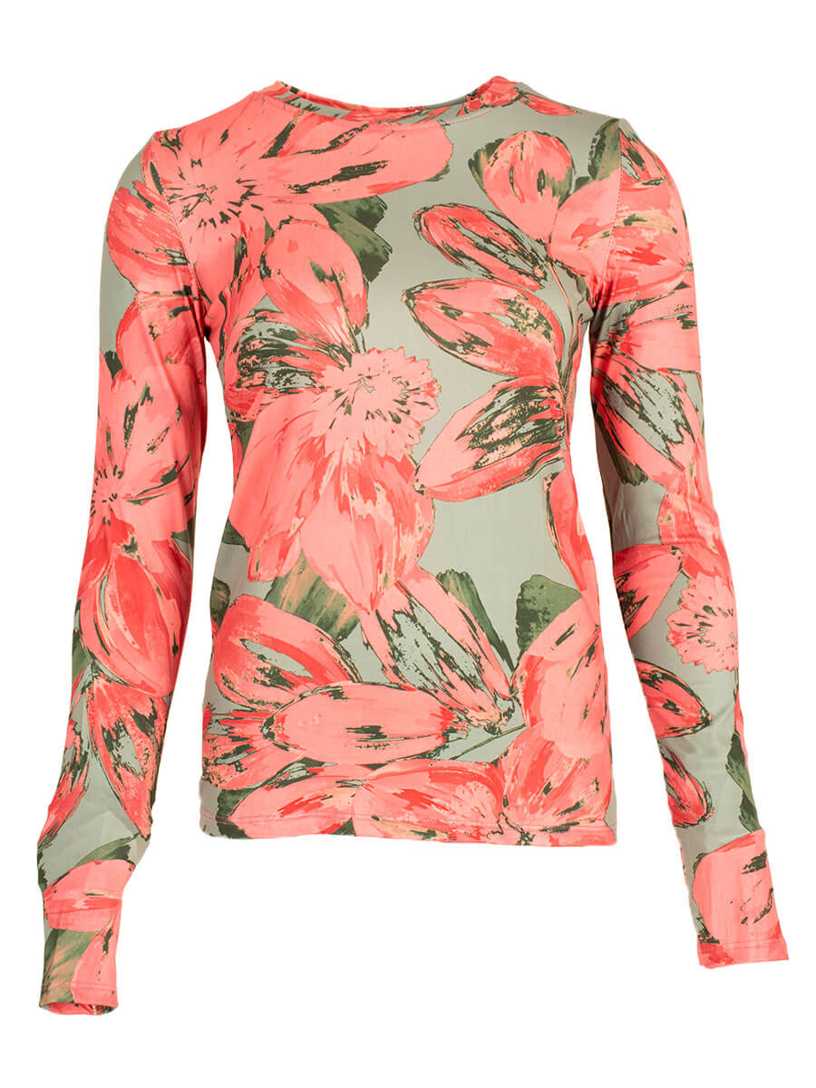 Longsleeve flower army green