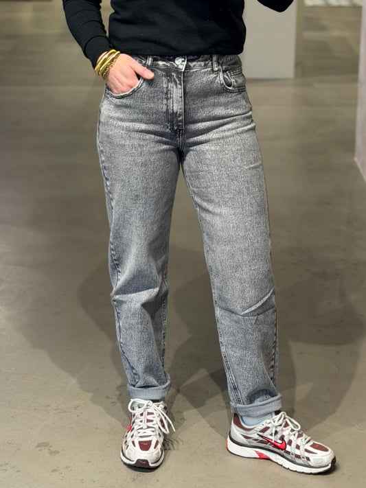 Queen Hearts - Mom fit jeans grijs