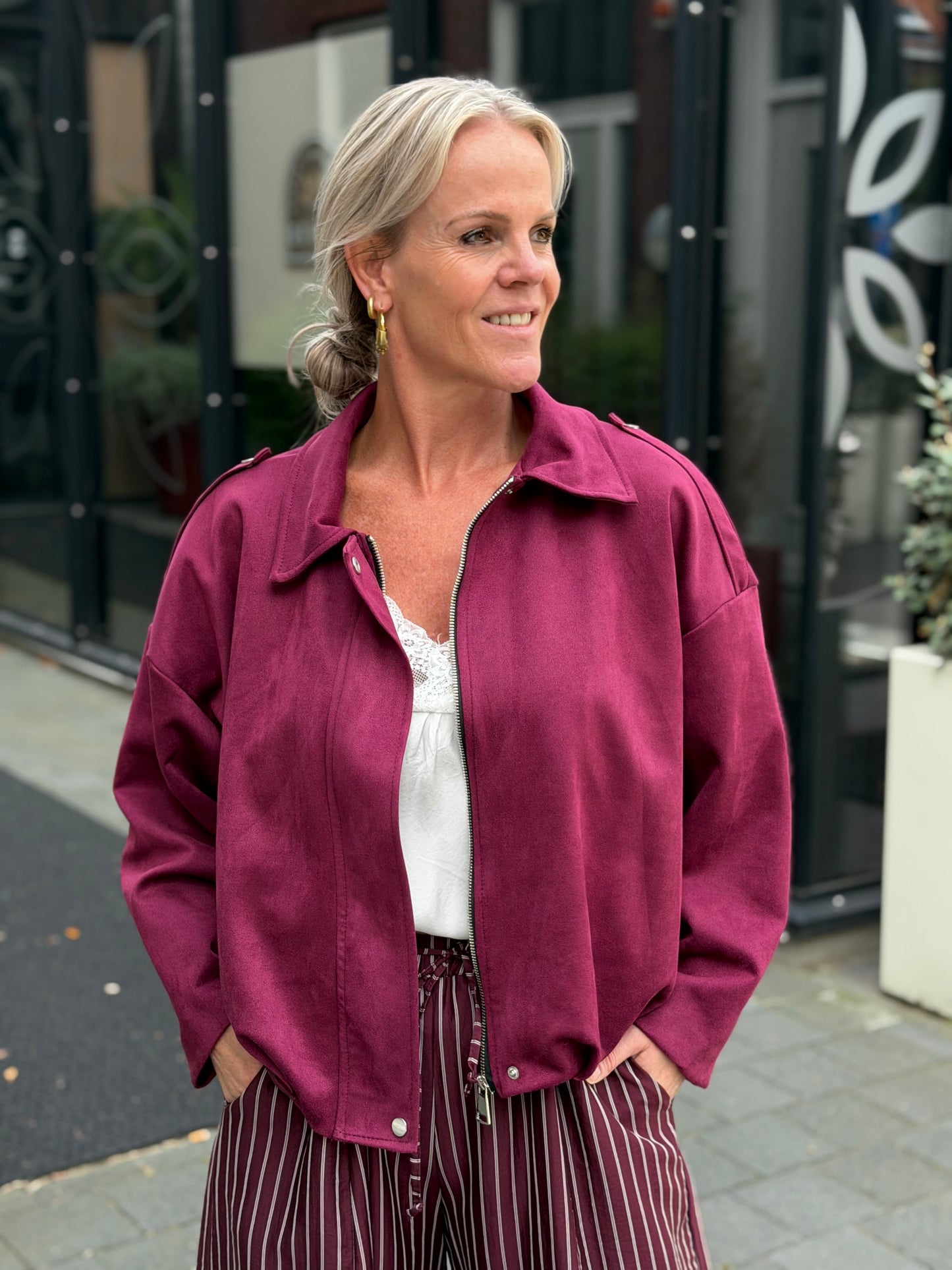 Suedine jacket Bordeaux