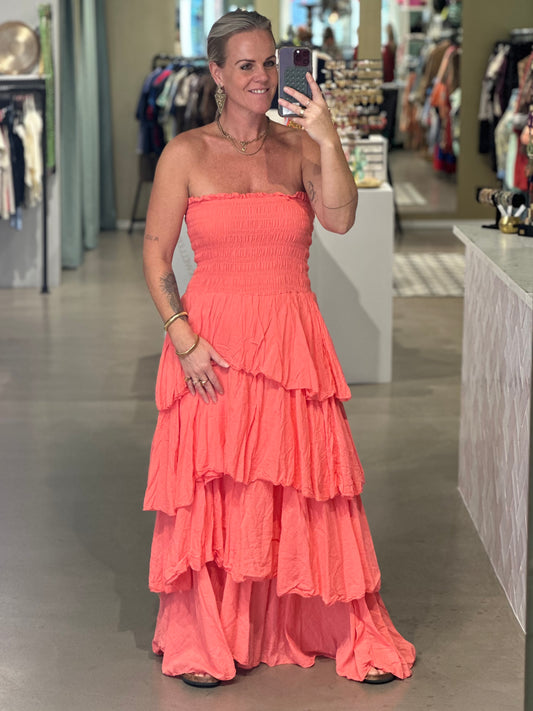 Strapless Dress koraal