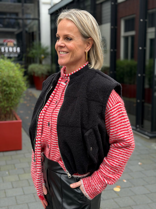 Korte bodywarmer zwart