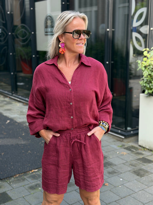 Linnen short Bordeaux