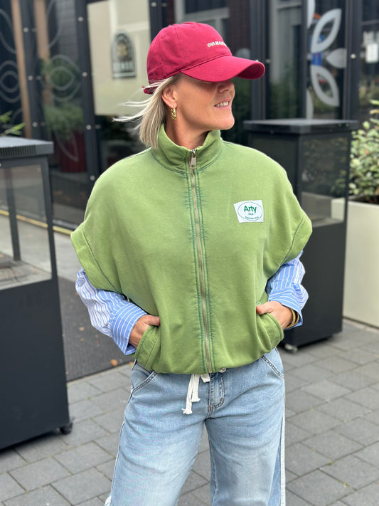 Sweat vest arty groen