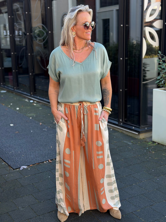 Broek gold & Silver LOUPINA terra