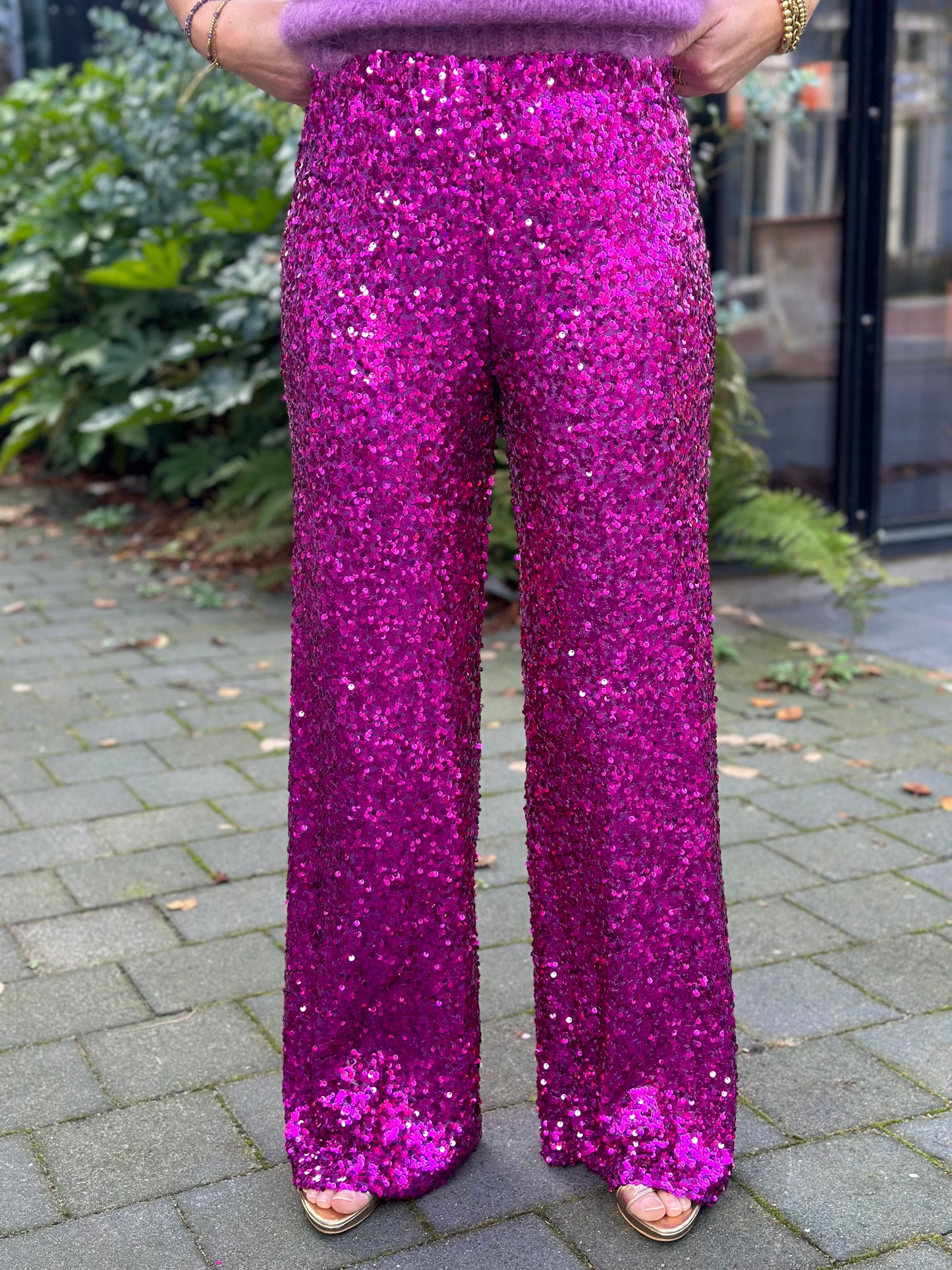 pailletjes broek fuchsia