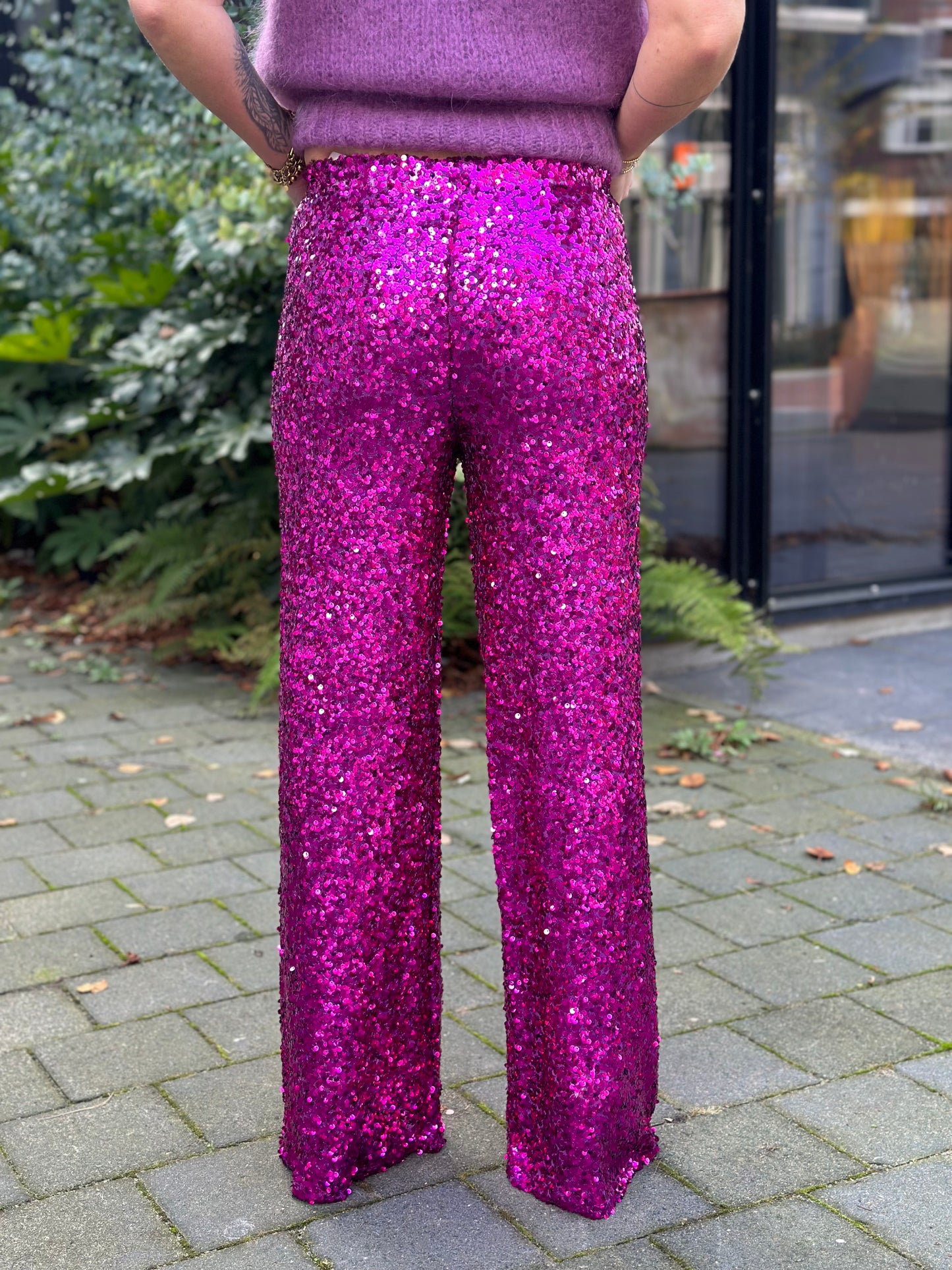 pailletjes broek fuchsia