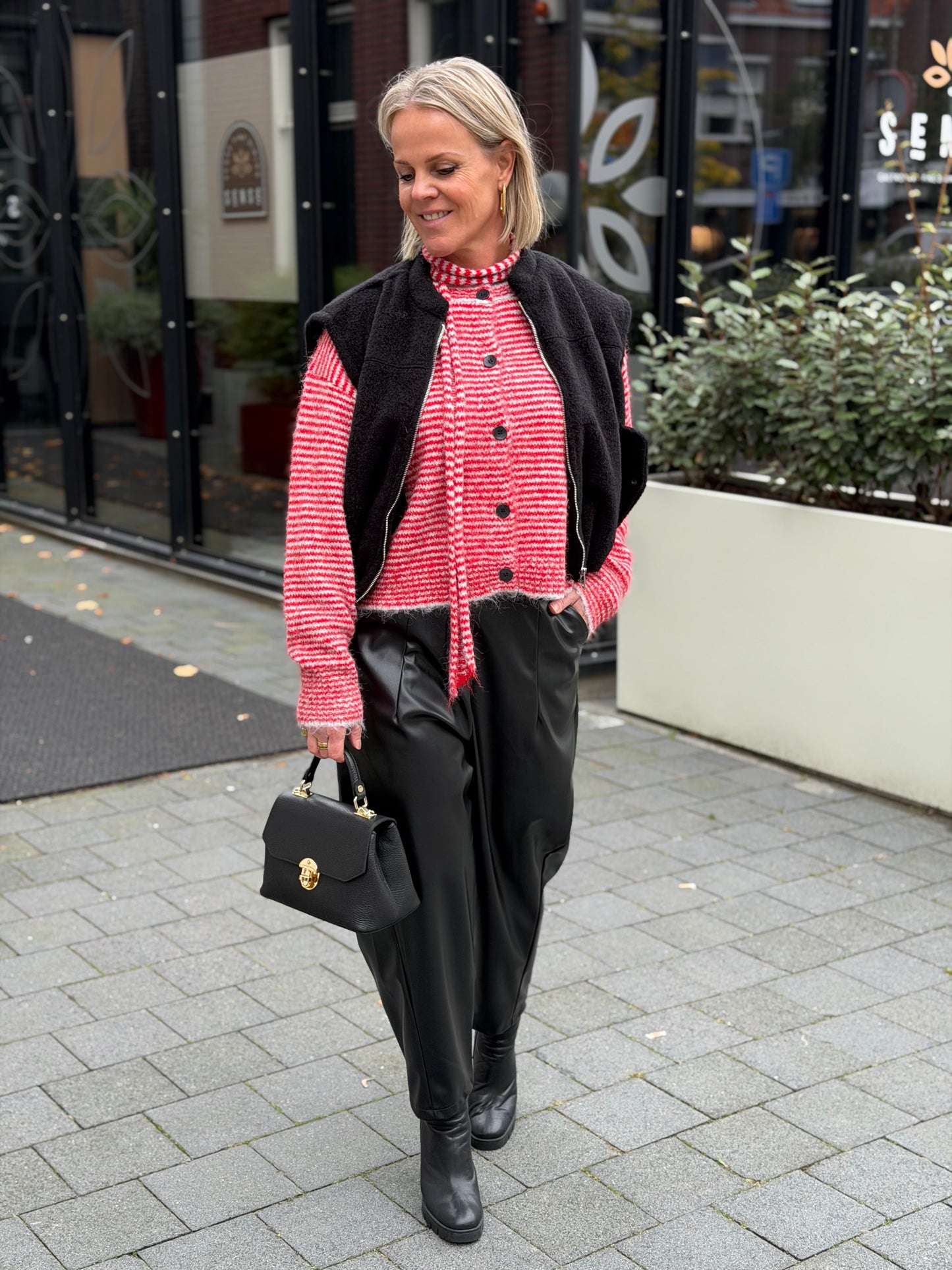 Leather look ballon broek