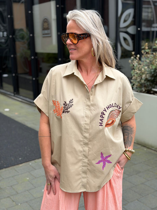 Sand blouse happy holiday