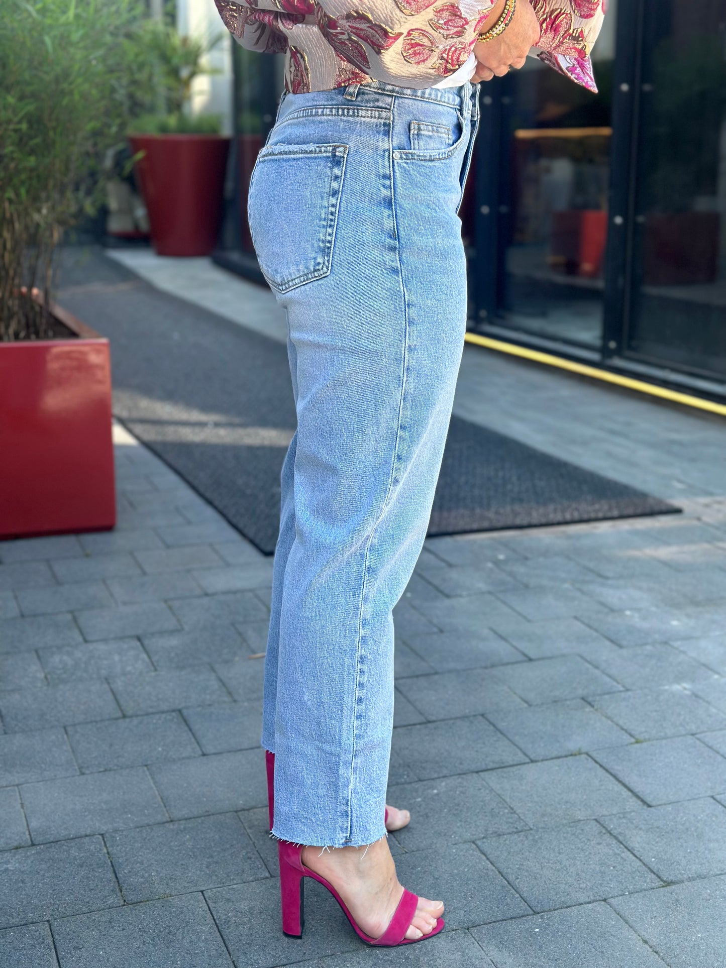 Mom fit jeans blue Queen Hearts
