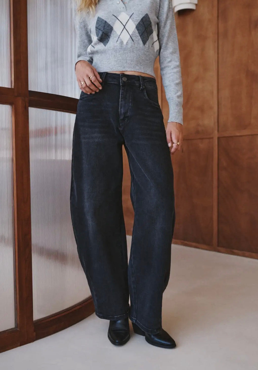 Ana & Lucy - Barrel Loose Jeans antraciet