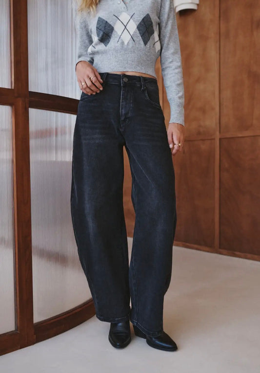 Ana & Lucy - Barrel Loose Jeans antraciet