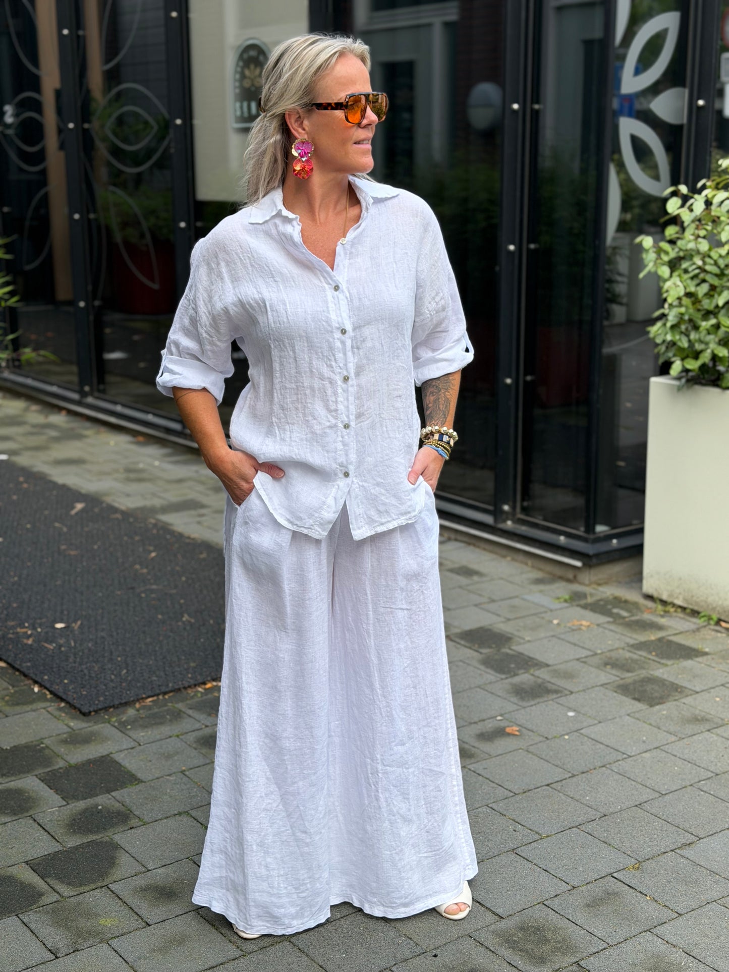 Linnen blouse kimmie wit