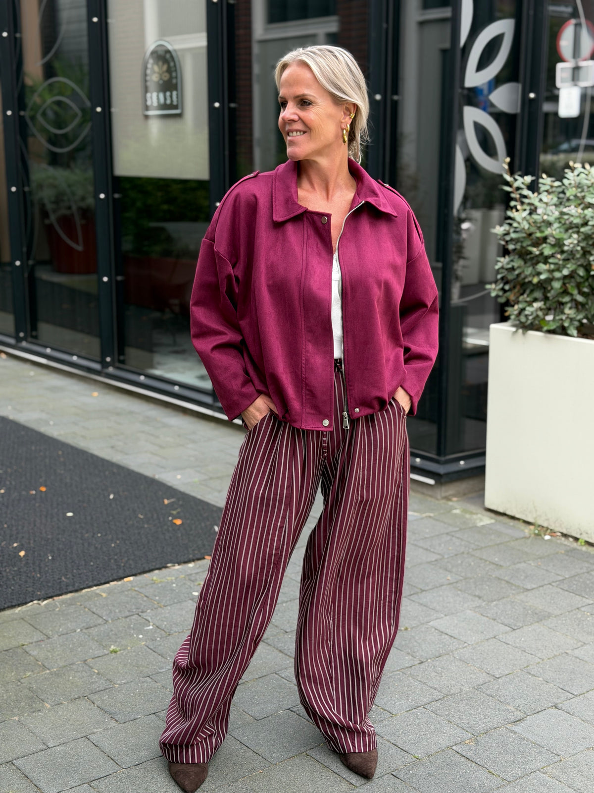 Suedine jacket Bordeaux