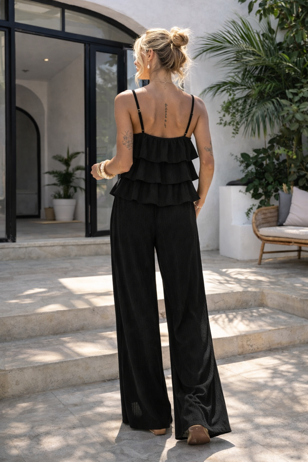 Tweedelige set Joly broek en top zwart