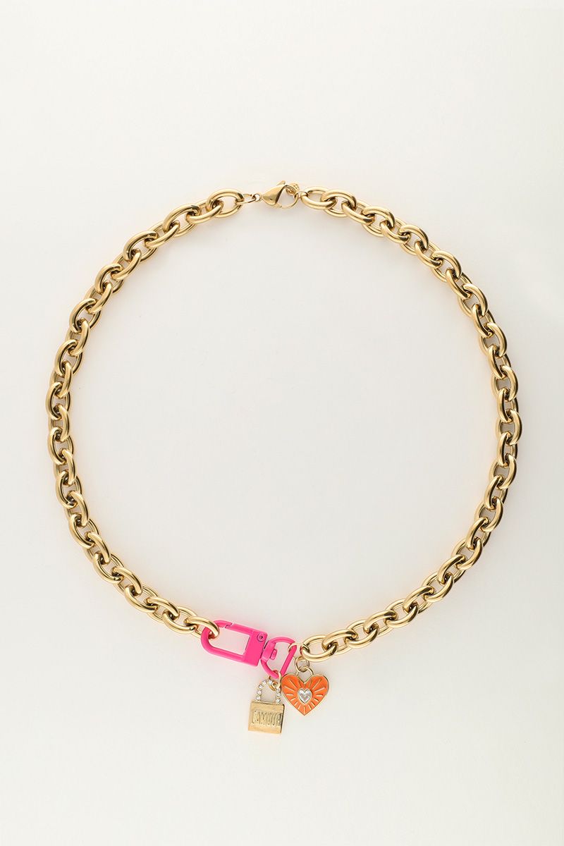 Candy statement ketting met slot en bedels