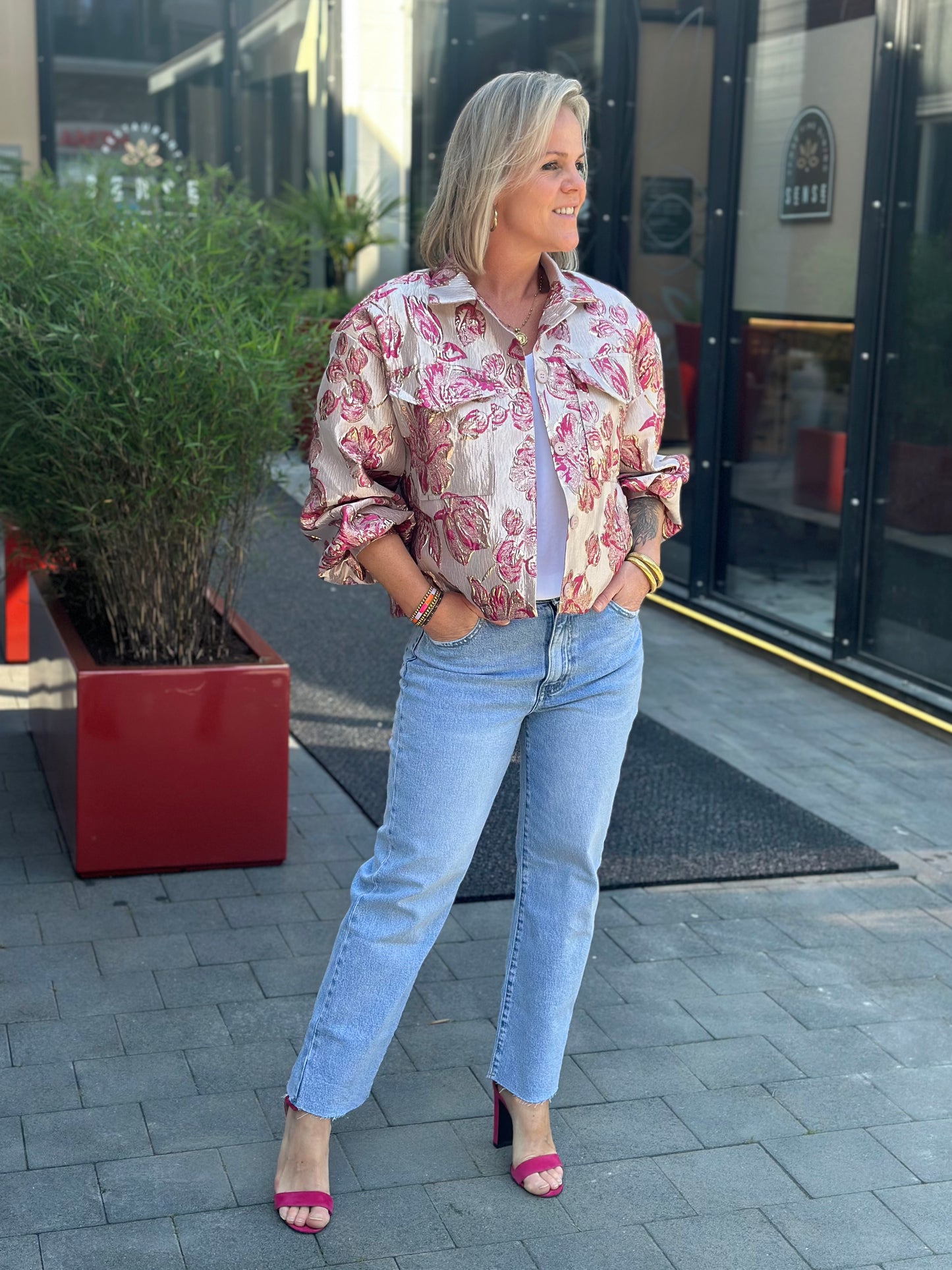 Mom fit jeans blue Queen Hearts