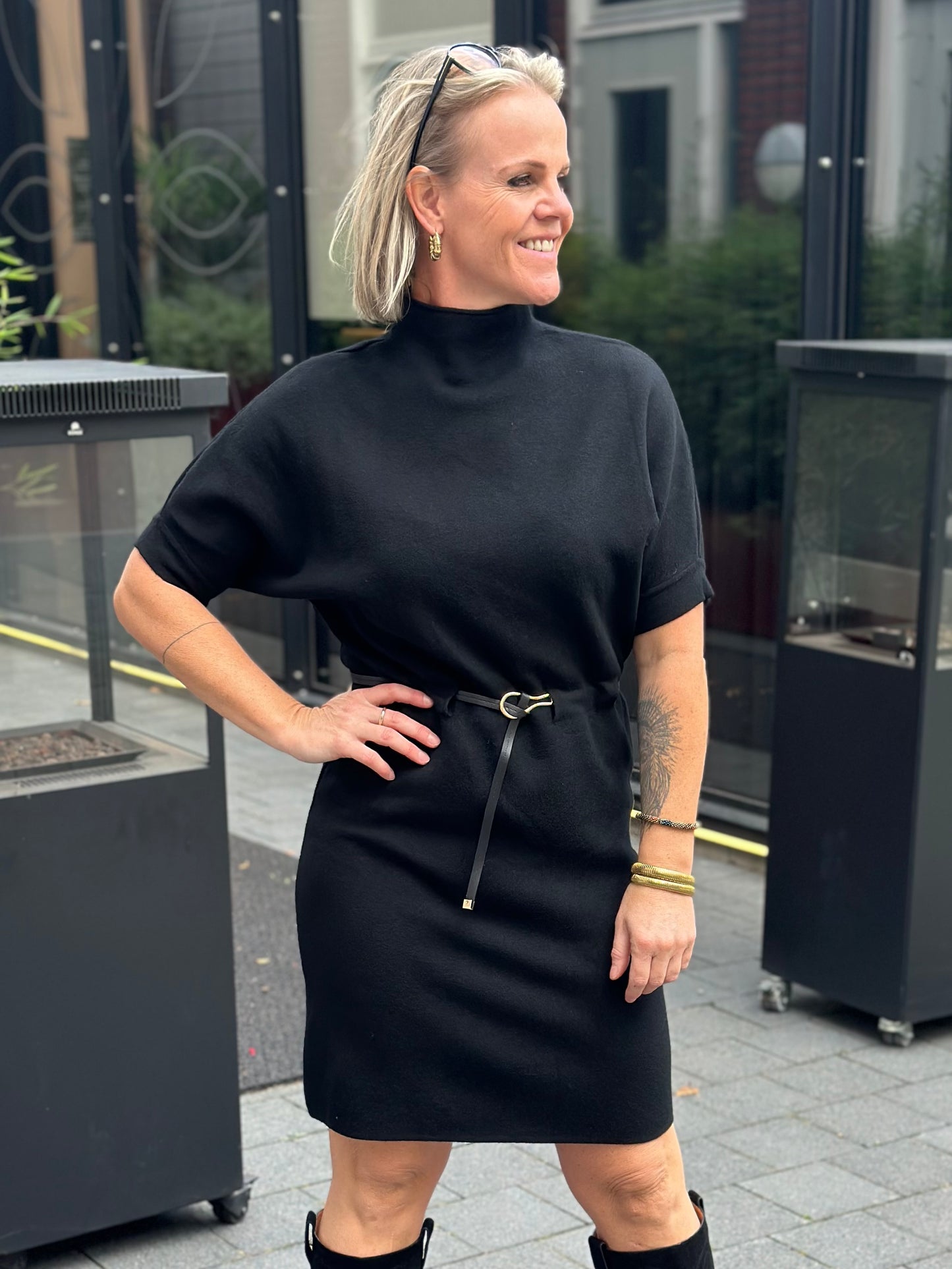 Knitted Dress Violet zwart