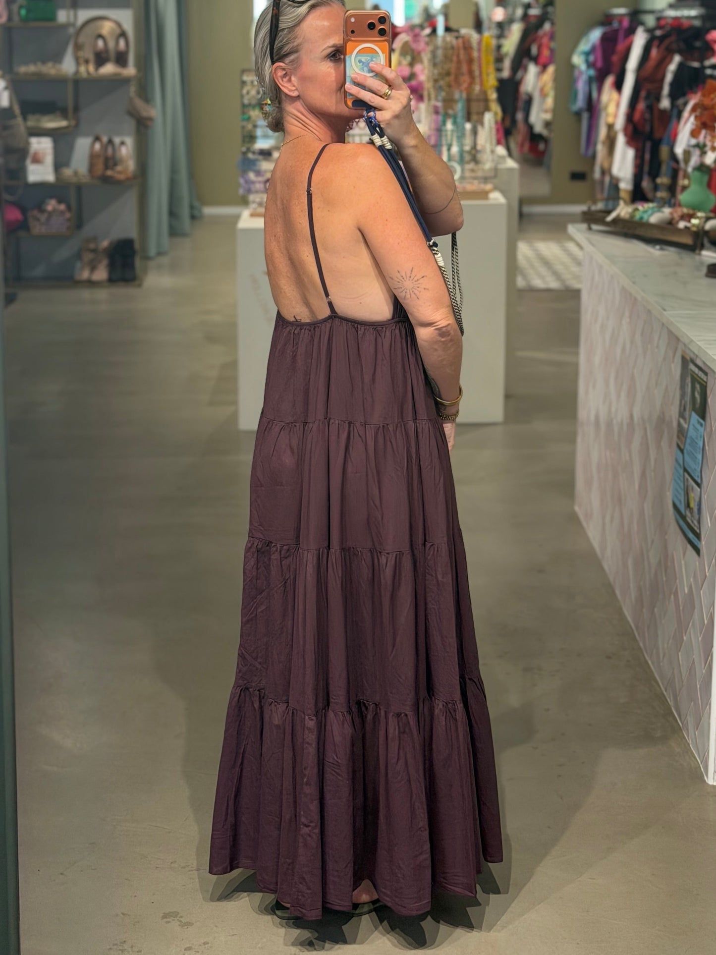 Cotton SUN Dress aubergine