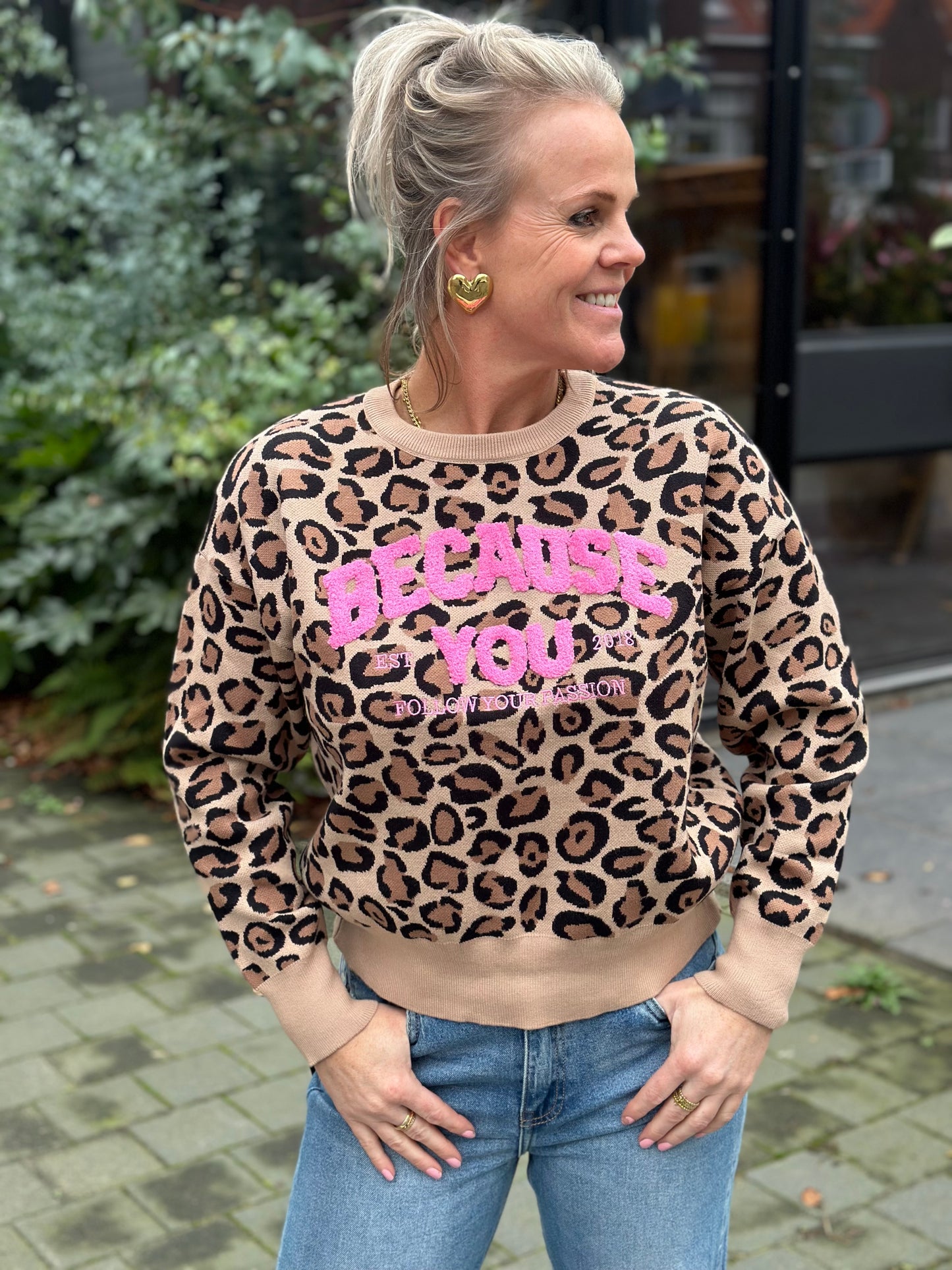 Knitted Leopard trui You