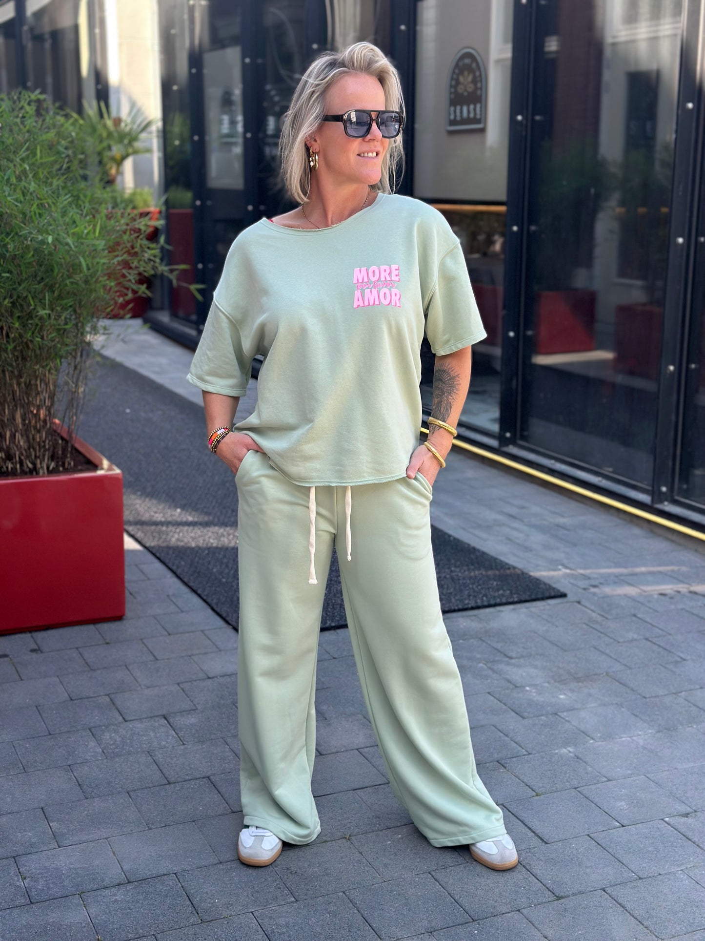 Sweater broek mint