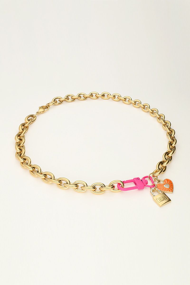 Candy statement ketting met slot en bedels