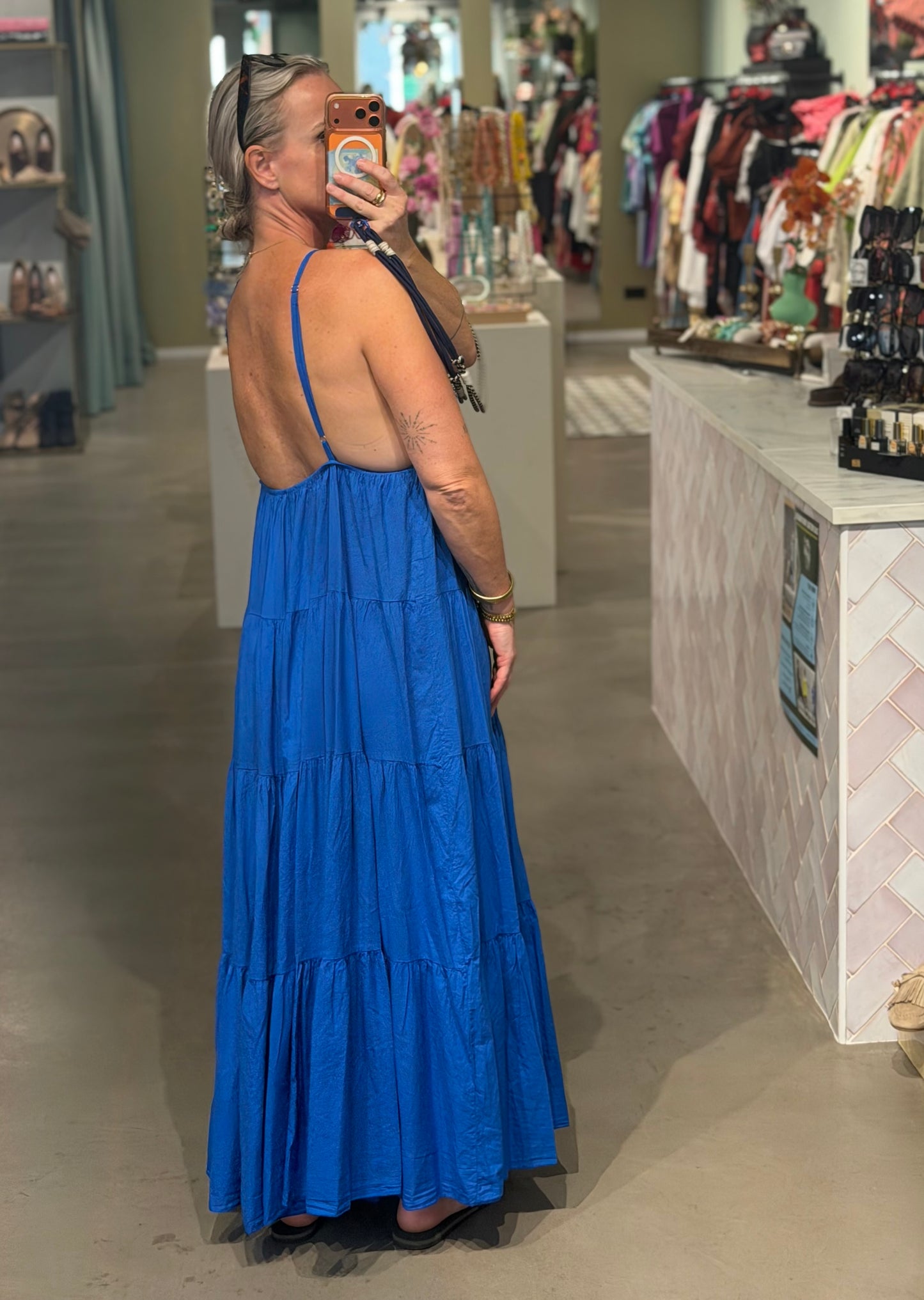 Cotton SUN Dress kobalt