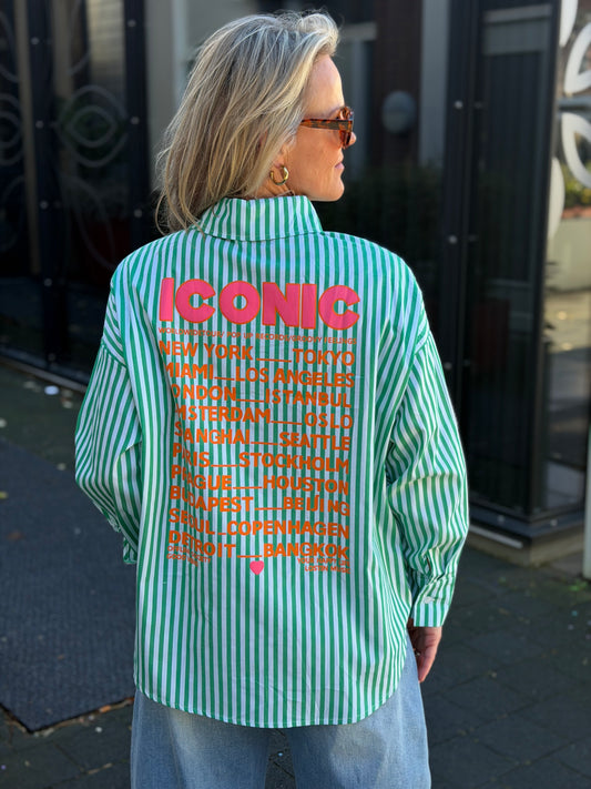 Iconic blouse green stripe
