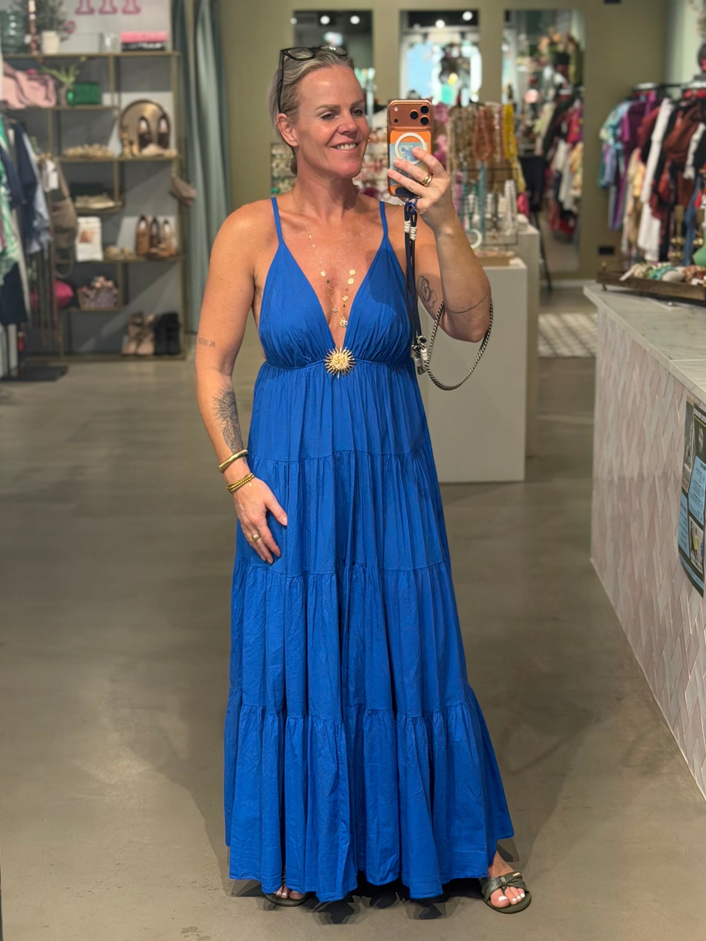 Cotton SUN Dress kobalt