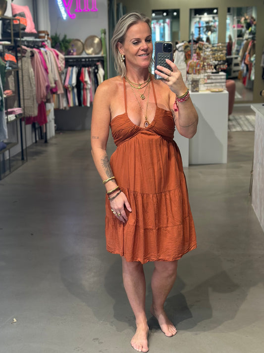 Lovely Dress kort brique