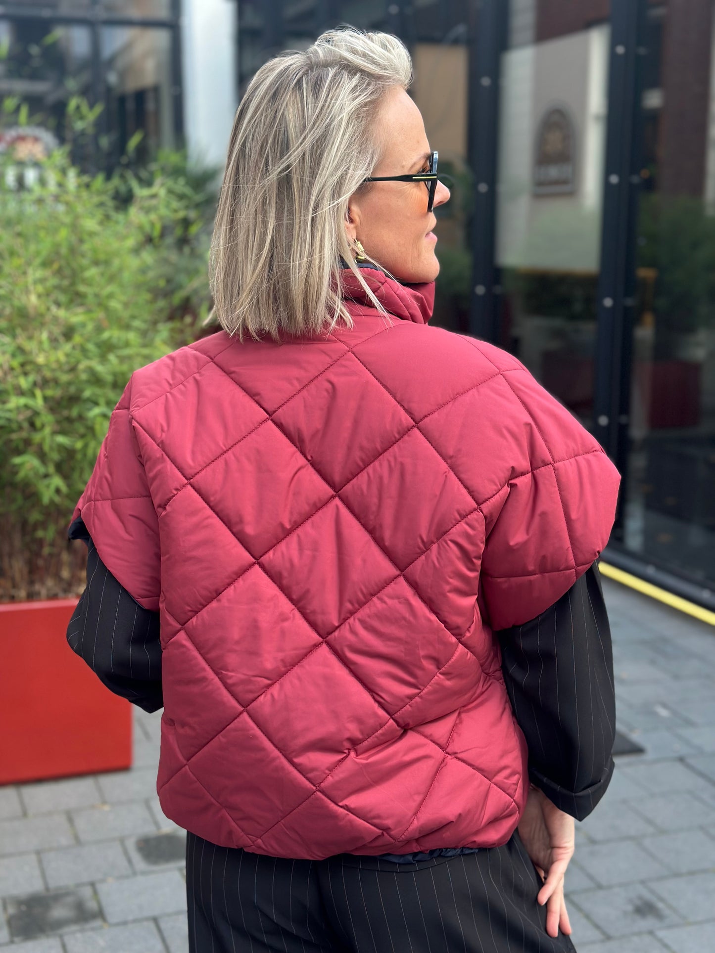 Padded bodywarmer dubbelzijdig Bordeaux